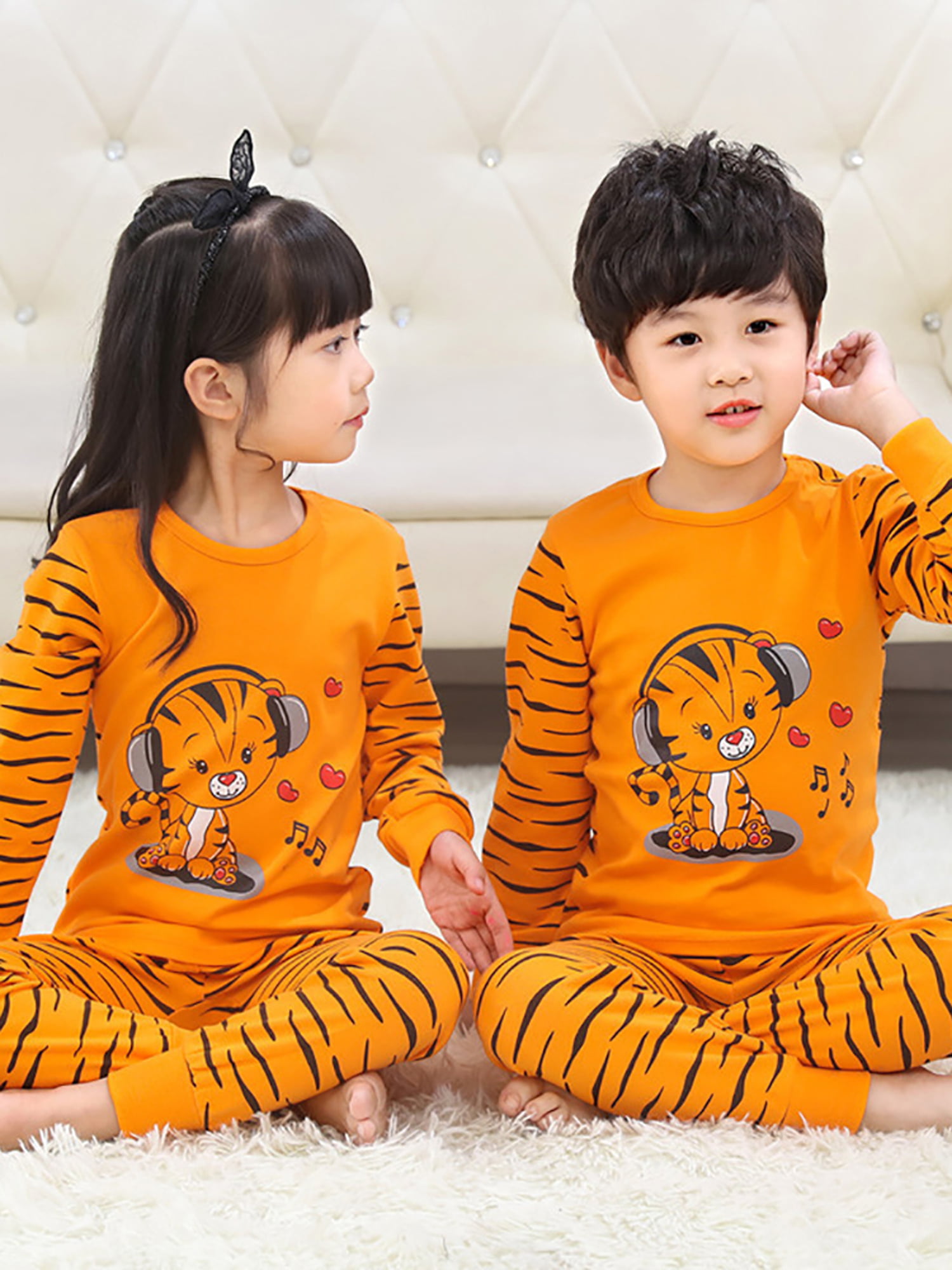 2 PCS Toddler Boys Kids Cartoon Long Sleeve Tops Pants Pajama Sleepwear Set US