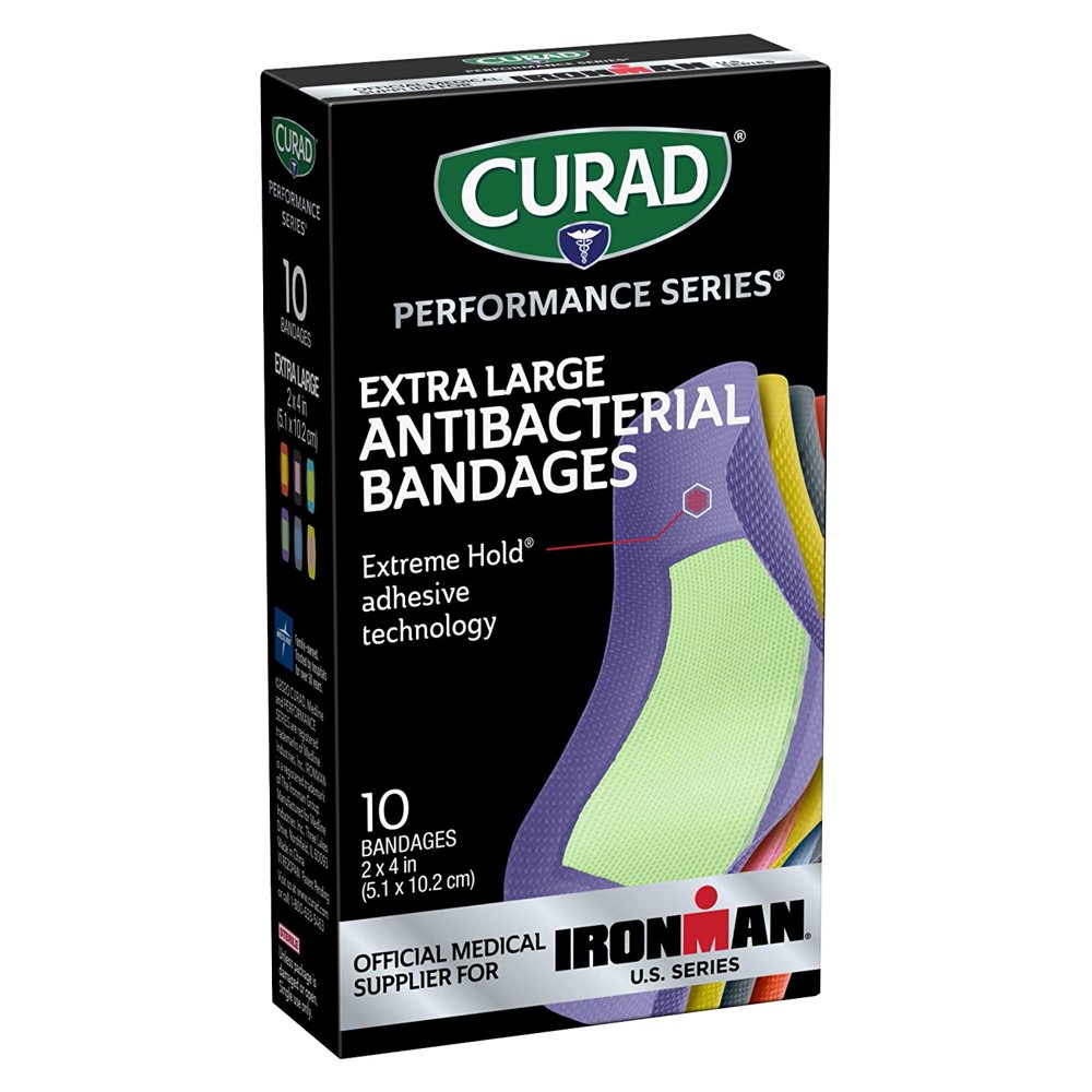 CURAD Performance Series Extra Large Antibacterial Bandages 10 ct 2x4