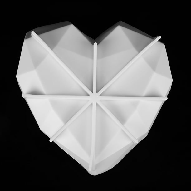 Moule en silicone coeur diamant antiadhésif moule à gâteau à 6 cavités moule  en forme de coeur 