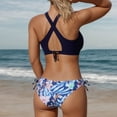 thumbnail image 4 of BOOMNY Womens Bikini Sets 2 Peice Swimsuit For Women Hawaii Graphic Swimwear Deep V Neck Low Rise Cozy Soft Bathing Suits, 4 of 8
