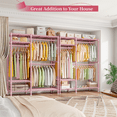 thumbnail image 6 of 680LBS Capacity Garment Clothes Rack, Metal Wadrobe Closet with Wire Shelves, Pink, 6 of 7