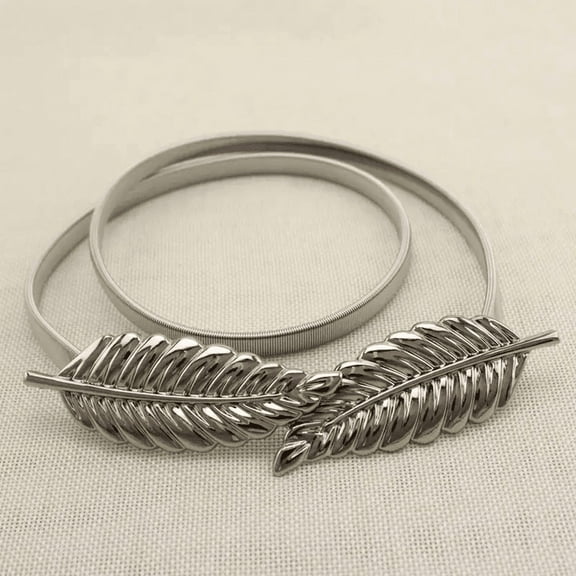 Skinny Waist Belt of Women Elastic Metal Stretch Chain Belt Gold and Silver