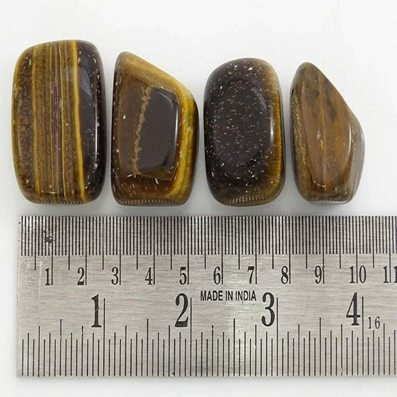 Harmonize Tiger Eye Tumbled Assorted Size Natural Reiki Healing Stones- 4 Pieces