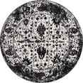 thumbnail image 1 of Unique Loom Tapis Design Ton sur Ton Portland 5' x 5' Rond Blanc/noir, 1 of 1