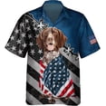 thumbnail image 4 of Camisas hawaianas con diseño de perro retriever en 3D para hombre y mujer, camisetas de manga corta a la moda para el Día del Patriota, regalo para amantes de los perros, camisetas para niños, 4 of 5