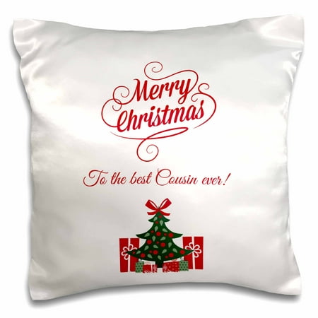3dRose Merry Christmas to the best cousin ever, Pillow Case, 16 by