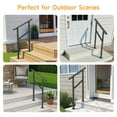 thumbnail image 6 of Dovov Handrail for Outdoor Steps, 2-3 Steps Outdoor Stair Railing Wrought Iron Hand Rails Indoor Outdoor Staircase Handrails for Concrete Steps or Wooden Stairs, 6 of 9