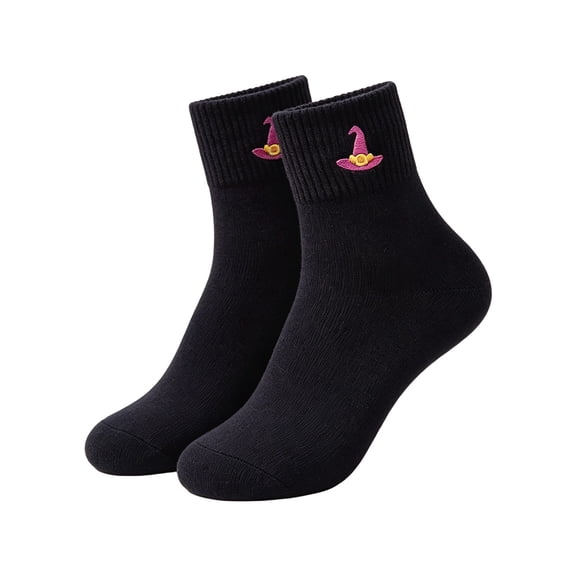 Halloween Ankle Socks for Women Cute Embroidered Cotton Ankle Compression Halloween Socks Women