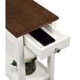 thumbnail image 3 of Convenience Concepts American Heritage Table d'Appoint à Trois Niveaux avec Tiroir, Bois Flotté / Blanc, 3 of 5