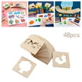 thumbnail image 1 of Plantillas de dibujo de madera para niños Plantillas de madera Kit de dibujo para niños de pintura de tiza para niñas para crear arte 48 piezas, 1 of 8