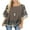 Brown, variant on Women's Boho Shirts Ruffle 3/4 Sleeve Crew Neck Blouse Leopard Floral Print Patchwork Tunic Tops Plus Size Summer Hippie Clothing