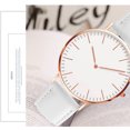 thumbnail image 3 of Reloj minimalista ultrafino de moda para hombre y mujer, informal, con correa de cuero, 3 of 8