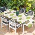 thumbnail image 2 of Abstract Geometric Table Cloths for 8 Foot Rectangle Tables, Farmhouse Vintage Polka Dot Green Patio Waterproof Elastic Fitted Tablecloths, Washable Rectangular Table Cover for Camping, 2 of 8