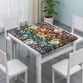 thumbnail image 3 of Vibrant Boho Flowers Design Elastic Tablecloth, 34 Inch Square Washable Fabric Cover for Kitchen Breakfast Nook and Party Decor, 3 of 6