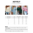 thumbnail image 2 of Asyoly Women's Off Shoulder Sweaters Bat Sleeve Solid Color Casual Loose Cable Knit Pullover Sexy Oversized Jumper Knitwear Tops, 2 of 6