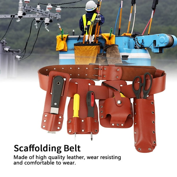 Mgaxyff 5in1 Leather Tool Belt Pouch Scaffolding Tool with Tool Holder