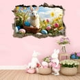 thumbnail image 4 of Easter Happy Wall Decoration 3D Effect Rabbit Wall Decoration Easter Egg Wall Stickers Large Rabbit Wall Stickers Cartoon Rabbit Wall Stickers Suitable For Children's Rooms Bathroom Wall Decals Wall, 4 of 4