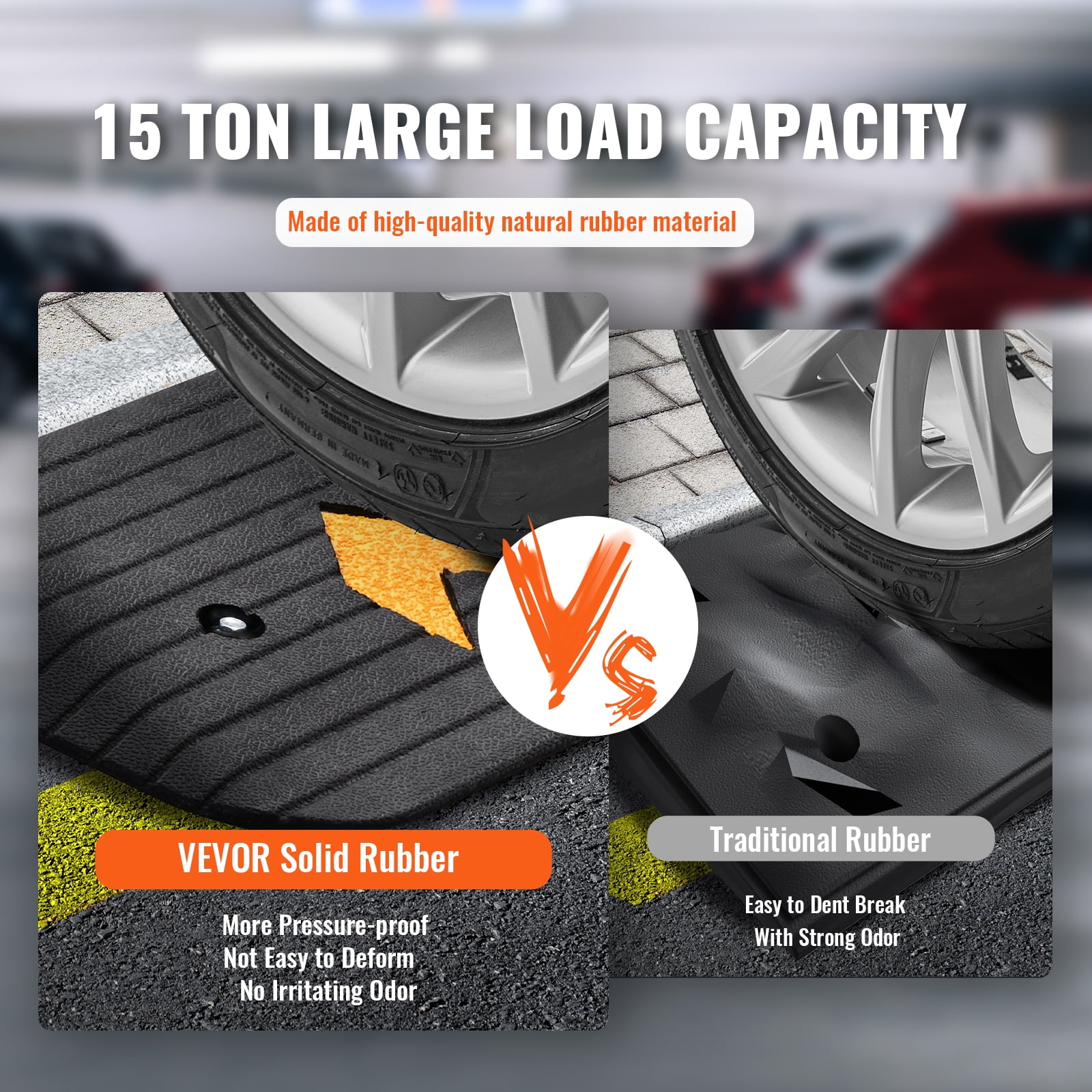 VEVOR Rubber Threshold Ramp Door Ramp 1" Rise 33069 lbs Load Rubber Curb Ramp