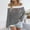 Shirts-870White, variant on LEKWK Off Shoulder Tops for Women Hollow Out Long Sleeve Tops Boat Neck Knitted Tops White Striped Crochet Sweater Tops
