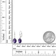 thumbnail image 3 of Gem Stone King 925 Sterling Silver Purple Amethyst Leverback Dangle Earrings for Women (3.00 Cttw, Gemstone February Birthstone, Oval Checkerboard 9X7MM), 3 of 5