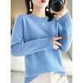 thumbnail image 3 of Shirts For Women Sweaters For Women Women's Sweater Crew Neck Long Sleeve Soft Pullover Sweater Womens Tops, 3 of 4