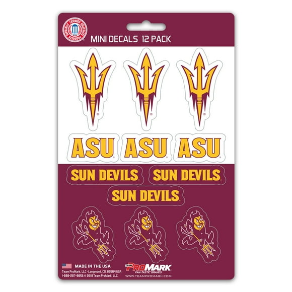 Juego De Calcomanías Arizona State Sun Devils Mini Paquete De 12 - Orden Especial