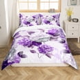 thumbnail image 1 of YST Chic Floral Full Duvet Cover for Girls Women Hydrangea Flower Bedding Set, Purple Ombre Bed Set Gradient Oil Painting Comforter Cover,No Comforter, 1 of 6