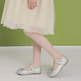 thumbnail image 4 of DADAWEN Girls Mary Jane Shoes Dress Shoes School Uniform Princess Ballerina Flower Shoes 7.5 Toddler, 4 of 5