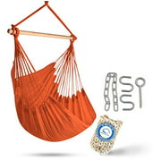 XXL Hammock Chair Swing by Hammock Sky - for Patio, Porch, Bedroom, Backyard, Indoor or Outdoor - Includes Hanging Hardware and Drink Holder (Peach Echo)