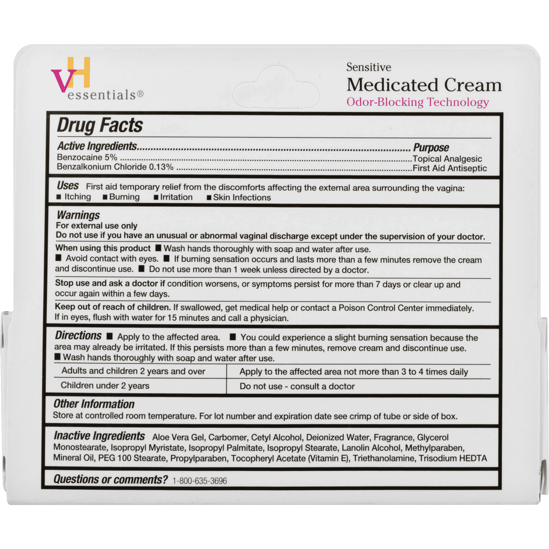 VH Essentials Medicated Cream for Vaginal Itching & Irritation 1 5 OZ Walmart