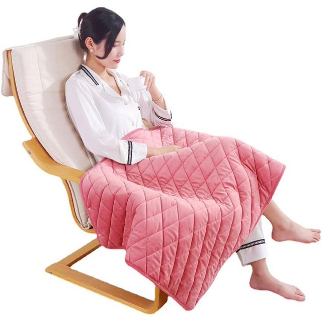 Electric Blanket Queen Size, USB Heated Blanket Machine Washable, Super Cozy Soft Electric Heated Shawl, 3 Heating Levels Auto Shutoff (Color : Pink, Size : 75 * 120cm)