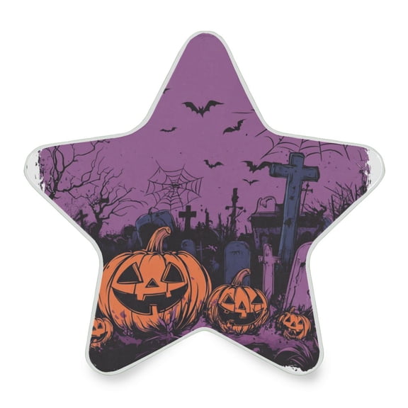 WOBOGO Halloween Night Background with Spooky Pumpkins LED Star Night Light 0.2 Watt Wall Plug Dusk to Dawn Auto Switch Adjustable Brightness Soft White Light