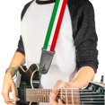 thumbnail image 2 of Buckle-Down Guitar Strap - Stripes Green/White/Red - 2" Wide - 29-54" Length, 2 of 4