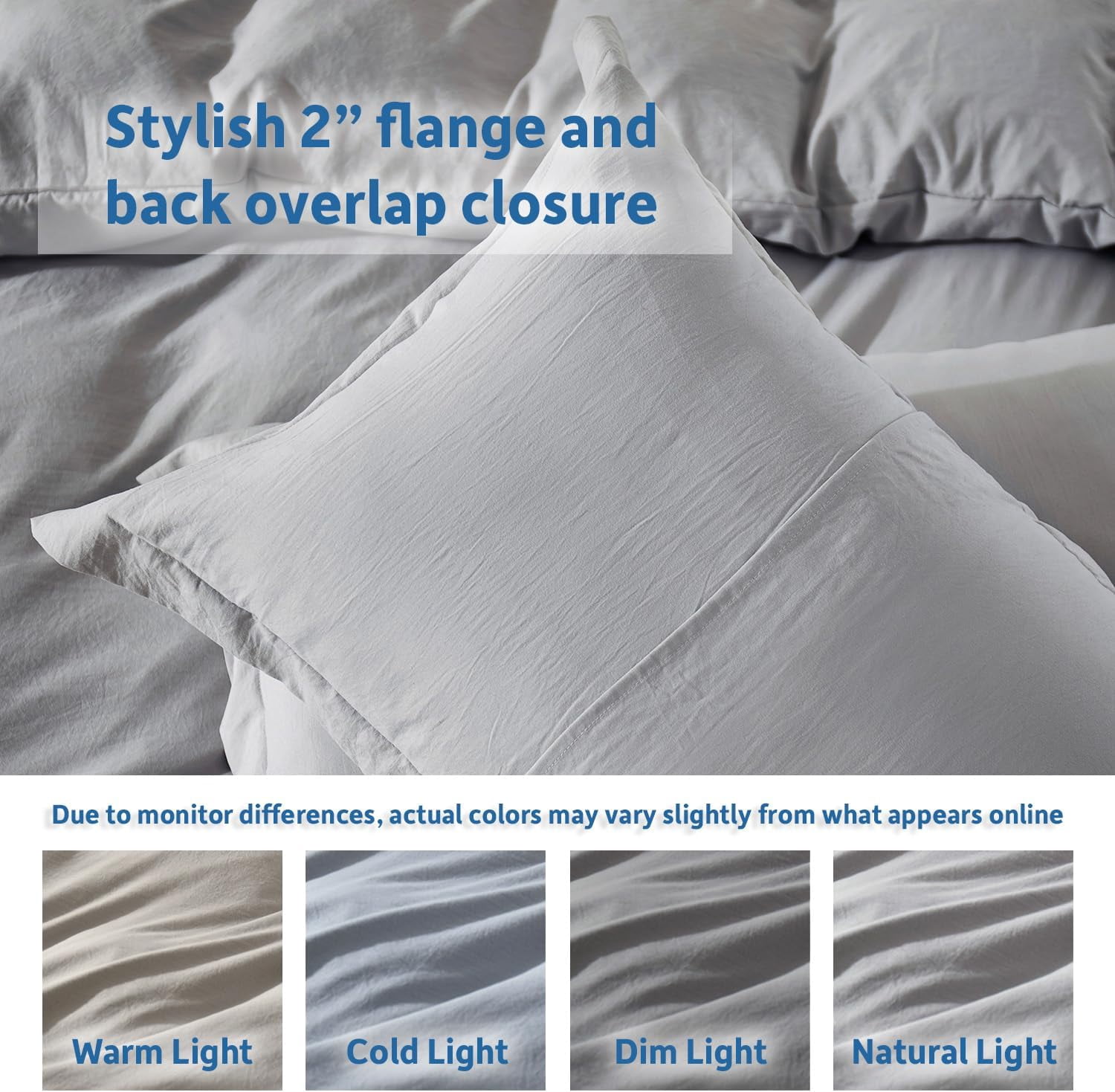 LammaLoe Duvet Cover Twin/Twin XL Size, Soft Prewashed 2-Piece Duvet Cover Bedding Set with 1 Pillow Sham, Light Gray