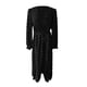 thumbnail image 4 of Vestido largo boho con cuello en V y manga larga para mujer - Aterciopelado con abertura, poliéster, vestido de cóctel para bodas y fiestas, 4 of 4
