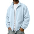 thumbnail image 2 of RongHuan Men's Casual Jacket Fleece Zip Up Coats Outdoor Hiking Jackets Fashion Stand Collar Soft Warm Outerwear, 2 of 8