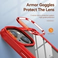thumbnail image 4 of SaniMore Magnetic Transparent Case for iPhone 14 Plus with Wireless Charging, PC & Liquid TPU Cover with Independent Mental Key Armor Goggles Protective Lens Shockproof Protective Shell, Red, 4 of 8