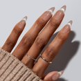 thumbnail image 1 of Press on Nails IQXGE, funda completa francesa con forma de almendra mediana, 24 unidades, 1 of 7