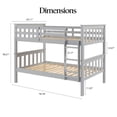 thumbnail image 5 of Solid Pine Twin Over Twin Bunk Bed with Ladder & Full-Length Safety Rails — Convertible to 2 Twin Beds — Holds 250 lbs per Bunk — Kids & Teen Bed Frame, No Box Spring Needed, 5 of 8