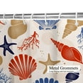 thumbnail image 5 of Starfish and Seashells Shower Curtain , Beach Coastal Nautical Coral Bathroom Fabric Waterproof Curtain ,72x72in, 5 of 6