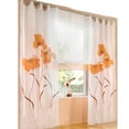 thumbnail image 3 of Rideaux Transparents Fleurs Orange, Panneaux de Rideaux en Voile Imprimé Floral Naturel de Printemps, 3 of 4