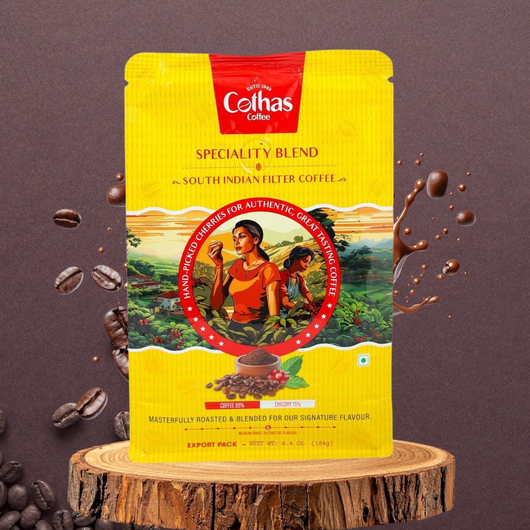 Cothas Coffee Speciality Blend Medium Roast Ground Coffee, 184g, pack of 8