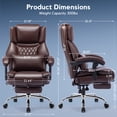 thumbnail image 2 of WOSDOM Gaming Chair with Massage Lumbar Support, Reclining Office Desk Chair, Comfortable Tall Computer Chair, Brown, 300lbs, 2 of 7