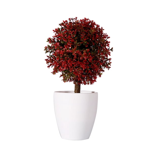 Planta artificial en maceta Plantas artificiales Bonsai Árbol de simulación Flores falsas decorativas de escritorio kenally JJ25587-04B