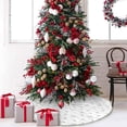 thumbnail image 2 of Christmas Sequin Tree Skirt, White Soft Thick with Silver Snowflakes Decorations for 4FT 7FT 8FT 12FT Xmas Tree - Holiday Party Decor, 2 of 6