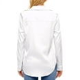 thumbnail image 4 of Needbo Women's Blouse Satin Silk Long Sleeve Button Down Shirts with Pocket Casual Work Office Top, White XS-3XL, 4 of 7
