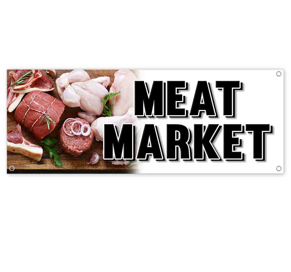 Office & School Supplies Meat Market 13 oz Banner NonFabric HeavyDuty