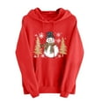 thumbnail image 2 of Uootdi Merry Christmas Hoodies for Gift Women Christmas Graphic Drop Shoulder Hooded Long Sleeve Sweatshirt Xmas Holiday Pullo ver Tops, 2 of 6