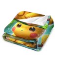 thumbnail image 3 of Manta de Pikachu de varios tamaños, súper suave, de tela con superficie vertical, acogedora y cálida, adecuada para cama, sofá, camping, viajes, para todas las estaciones, ligera y compacta, 60 x 80, 3 of 8