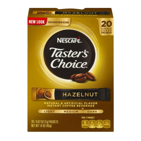 UPC 028000295516 product image for Taster's Choice Hazelnut Instant Coffee Single Serve Packets, 20ct | upcitemdb.com